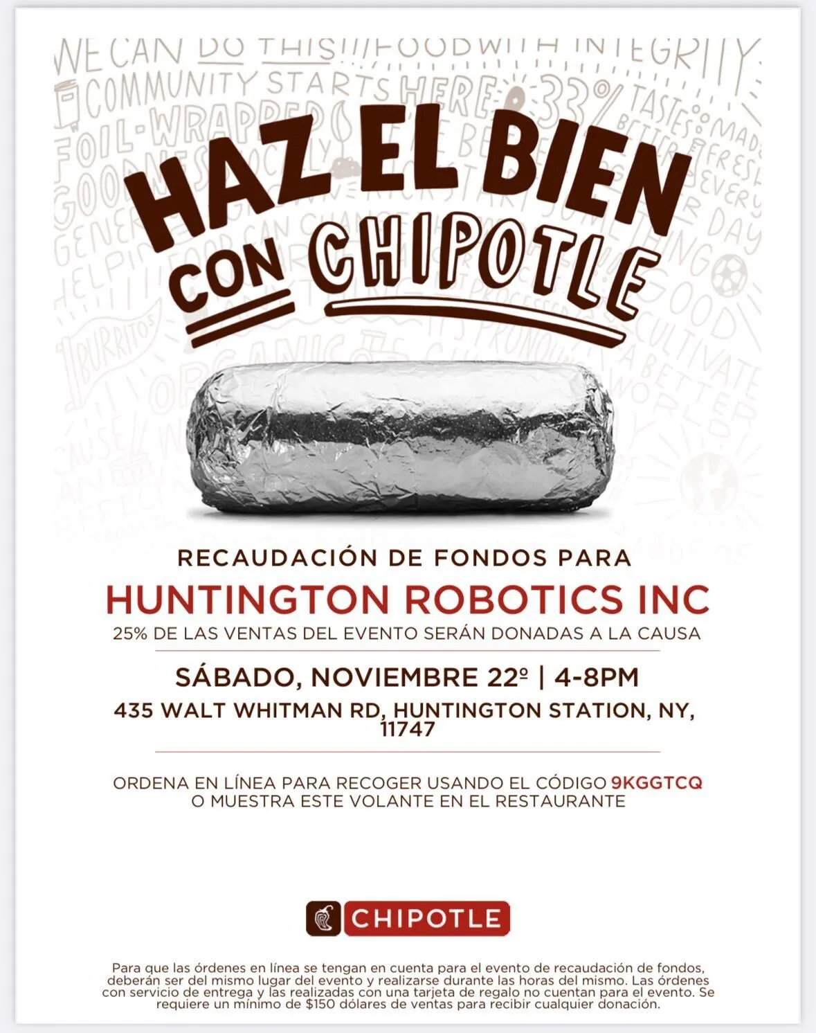 Chipotle Fundraiser ES