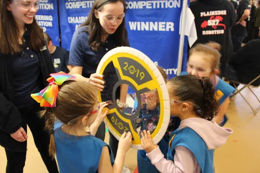 Team 5016 showing a Daisy Troop around at the Hudson Valley Regional