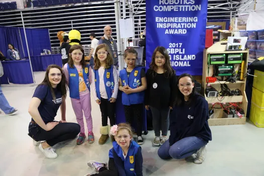 Team 5016 welcomed local Girl Scouts from Troup 214 to the SBPLI Regional #1.  Huntington Robotics has been mentoring this troop over the past year.