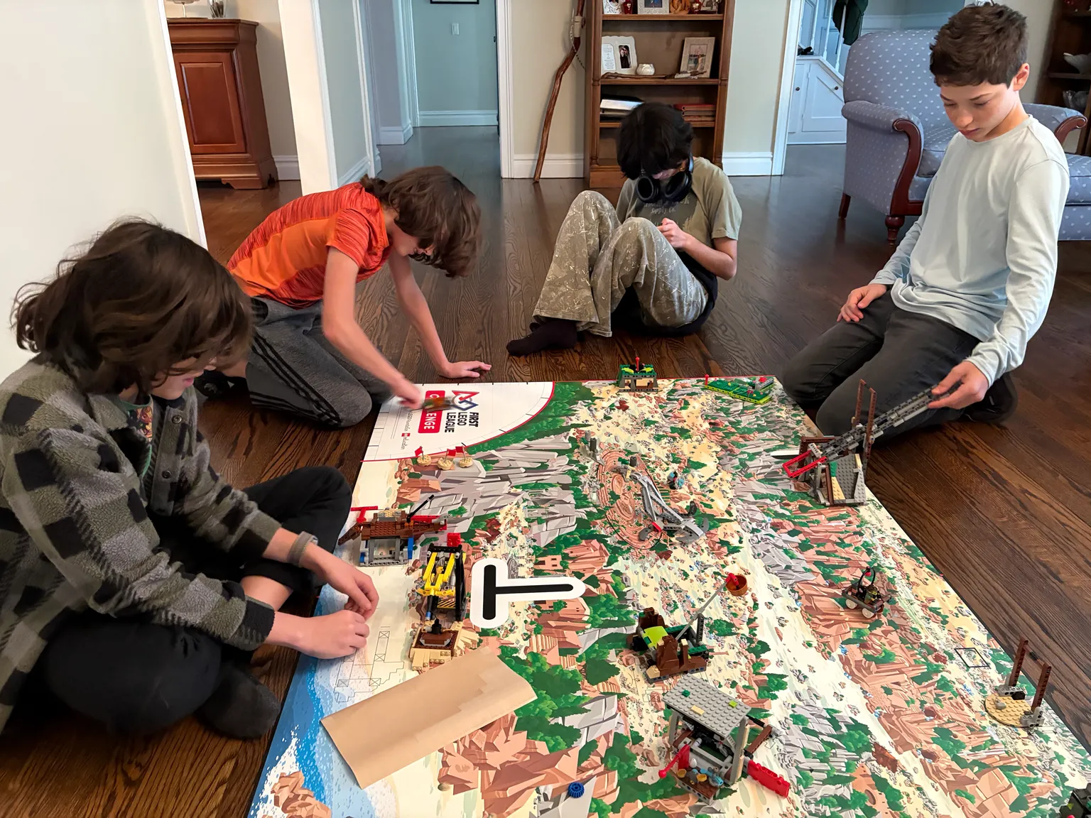 Students testing one of the larger LEFO structures on the field